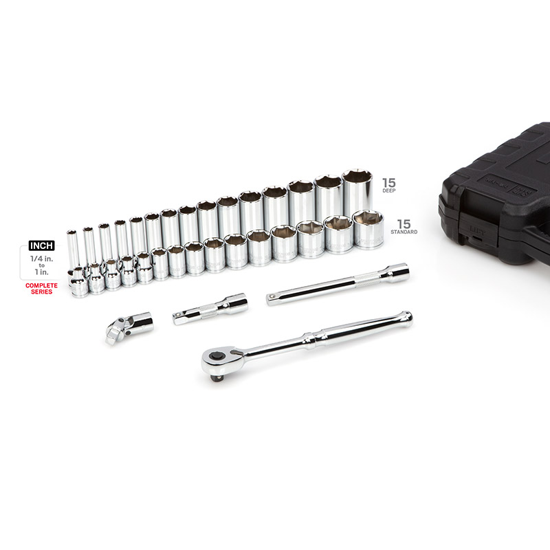 Tekton 3/8 Inch Drive 6-Point Socket and Ratchet Set with